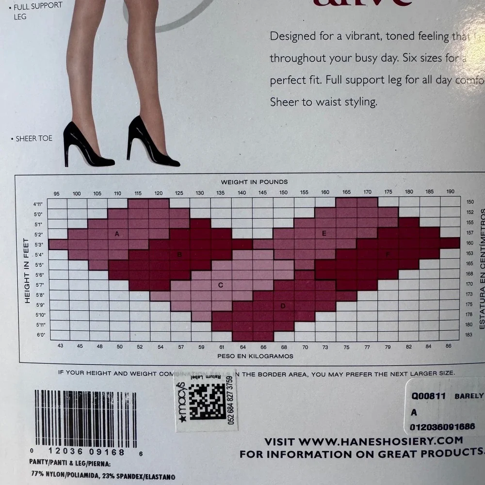 Hanes Alive Pantyhose Women Size A Barely There Full Support Sheer Toe 4 Pack
